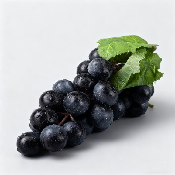 Lifelike Green Artificial Grape Cluster With Leaves Realistic Fruit Display For Home Kitchen Tabletop Centerpiece Arrangement(Black-5.9In)