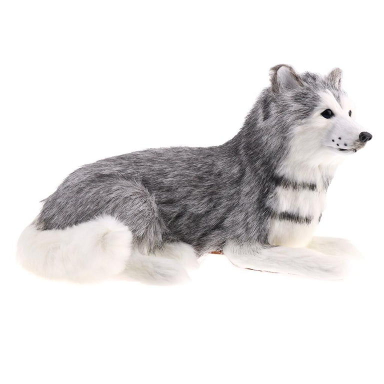 Lifelike Husky Dog Real Soft Feather for Photography Prop Farm