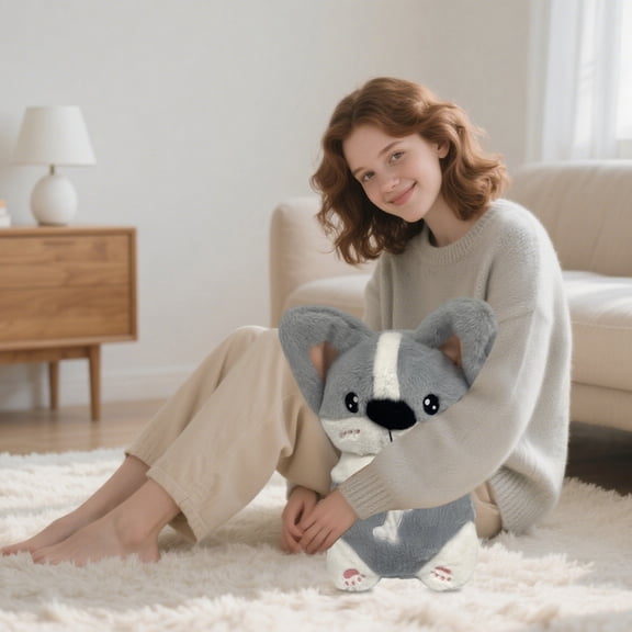Lifelike Interactive Corgi Toy with Soothing Music Gentle Hugging Motion Realistic Breathing for Stress