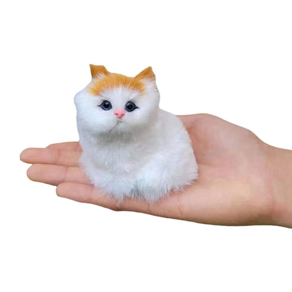 Lifelike Interactive Plush Kitten Toy With Sounds Soft Sticky Touch Cute Cat Doll For Kids Gift 3.2in