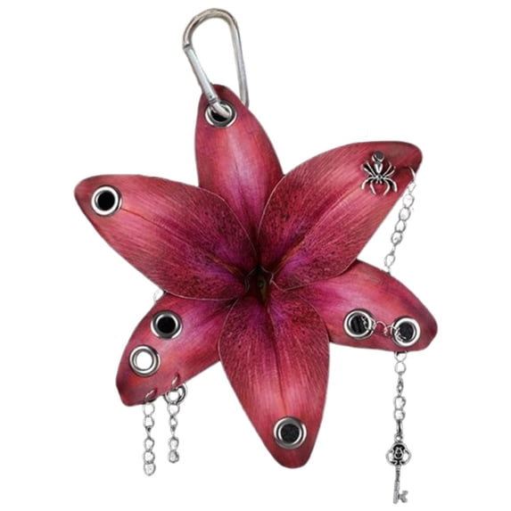 Lifelike Lily Keychain Bag Charm Simulation Lily Flower Hanging Keyring Pendant Chic Bag Pendant Accessories