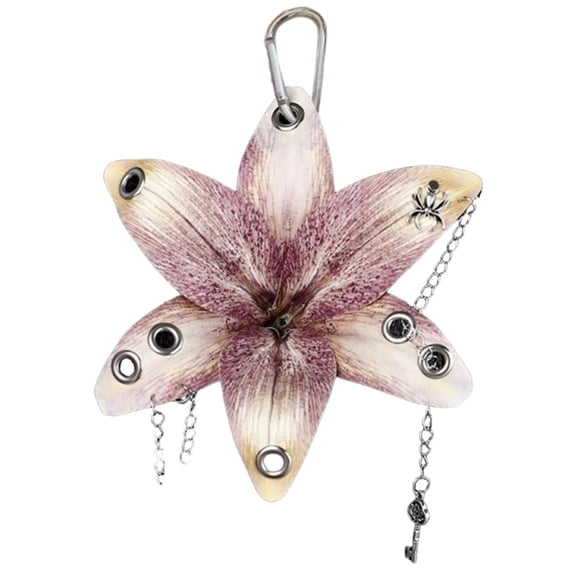 Lifelike Lily Keychain Bag Charm Simulation Lily Flower Hanging Keyring Pendant Chic Bag Pendant Accessories