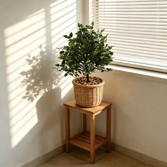 Lifelike Mandalas Artificial Shrub, Decorative Floor Standing Flower, Easy Install Floor Socket, Rustic Greenery Ornament for Household Space