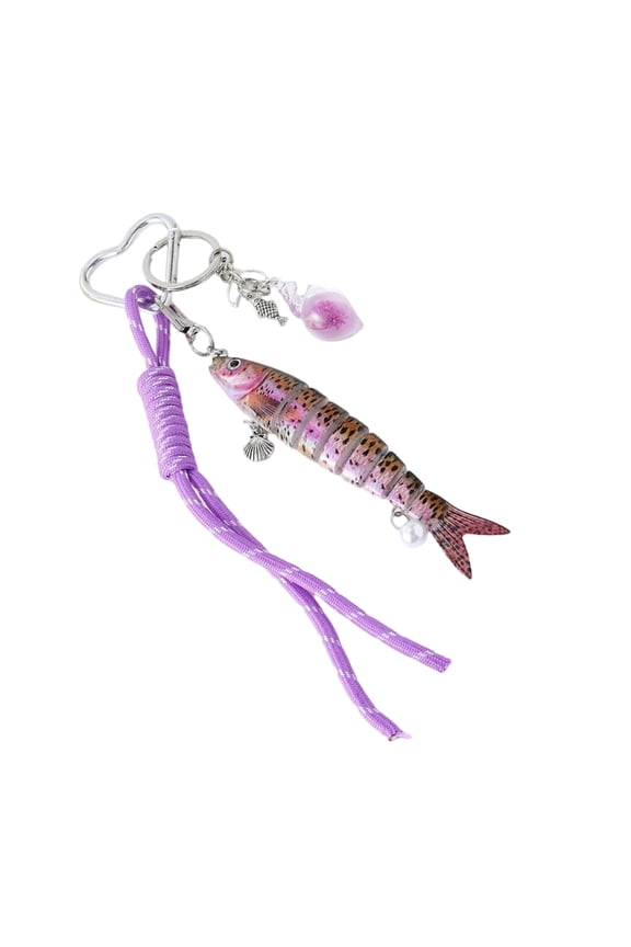 Lifelike Moving Fish Lure Keychain Key Holder Decoration For Angling Hobbyists Multidirectional Key Holder Accessory