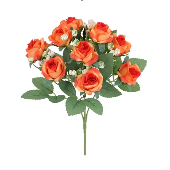 Lifelike Natural-Looking Artificial Rose & Peony Bouquet, White Faux Flowers with Green Leaves for Wedding Table Centerpiece, Vase Home Decor Arrangement