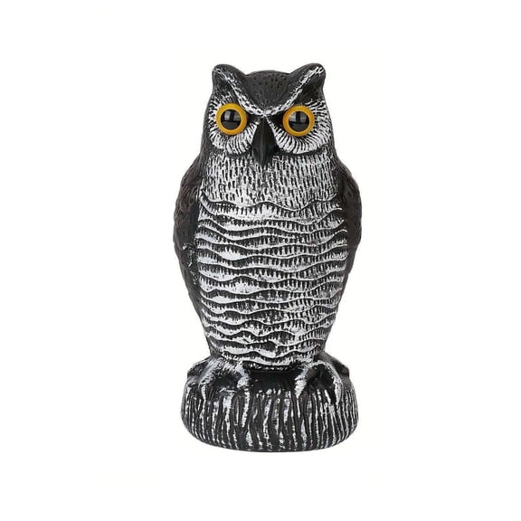 Lifelike Owl Decoy for Garden, Durable Plastic Bird Repellent Statue, Effective Rodent and Squirrel Deterrent for Farm Outdoor Pest Control, No Assembly Required 9.6 Inch