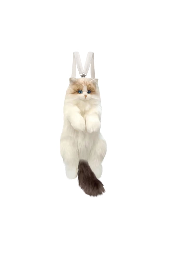 Lifelike Plush Cat Backpack Soft Stuffed Animal Doll Backpack with Adjustable Straps for Everyday Use Gift