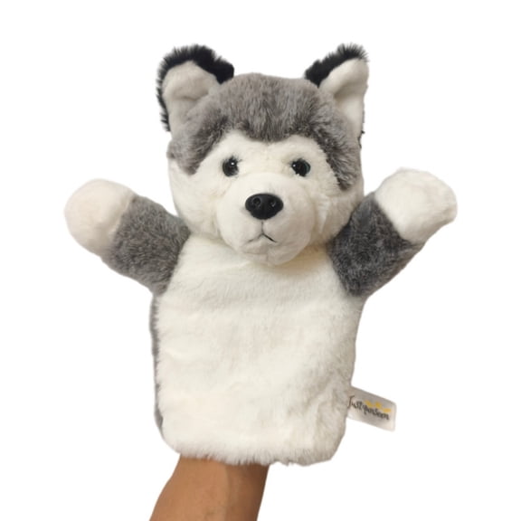 Lifelike Plush Dog Plush Hand Puppet Soft Animal Companion Character Play&Develop Toy for Show Theater