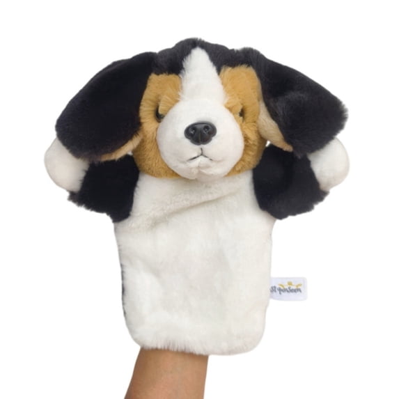 Lifelike Plush Dog Plush Hand Puppet Soft Animal Companion Character Play&Develop Toy for Show Theater