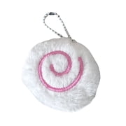 Lifelike Plush Fish Cake Pendant for Car Interior Display Backpack Hanging Decoration Creative Gift Handmade Key Ring