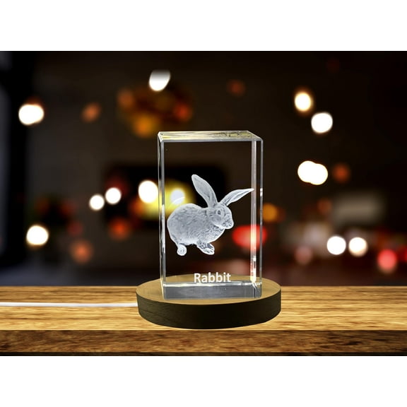 Lifelike Rabbit | 3D Engraved Crystal