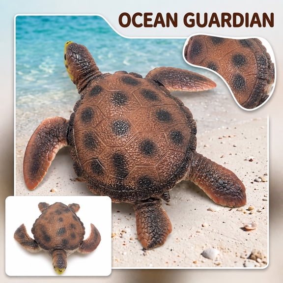 Lifelike Realistic Soft Sea Turtle Figurine Animal Model Toy for Adults families Ocean Theme Home Decor Display Educational Prop