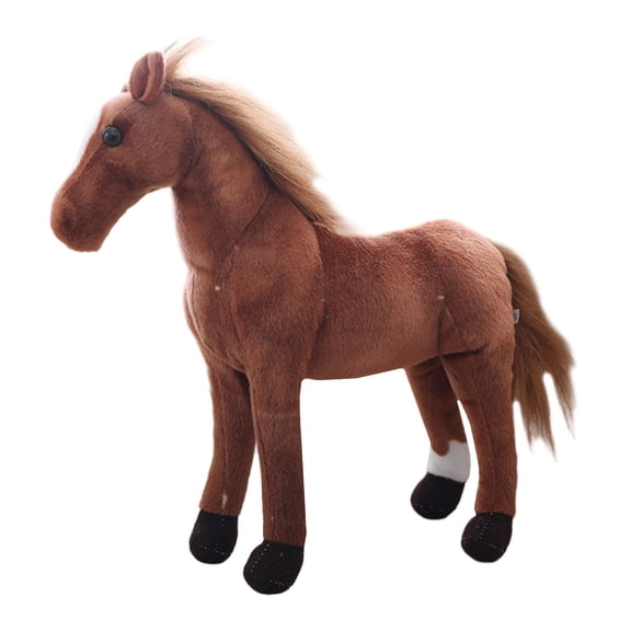 Lifelike Realistic Stuffed Animal Pinto Horse Plush Toy - Standing Pose for Creative Pretend Play, Ideal Gift for Kids 3+ Years, Farm Animal Collection Toy