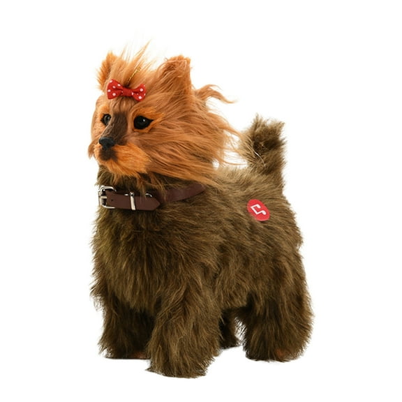 Lifelike Realistic Toy Long Haired Dog Stuffed Animal Interactive Pet Companion
