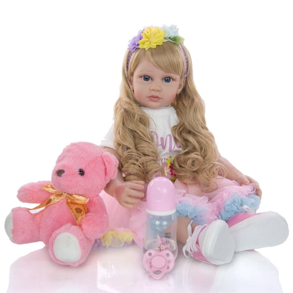 Lifelike Reborn Baby Doll - 24 inch Princess Realistic Newborn Baby Doll with Cloth Body, Handmade Real Life Toddler Doll, Includes Clothes, for Kids Ages 3+