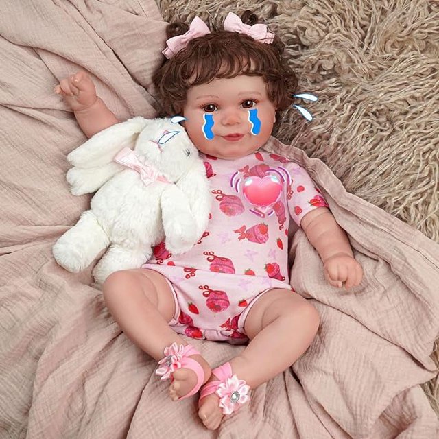 Lifelike Reborn Baby Doll with Heartbeat, 20 inch Handmade Reborn Baby