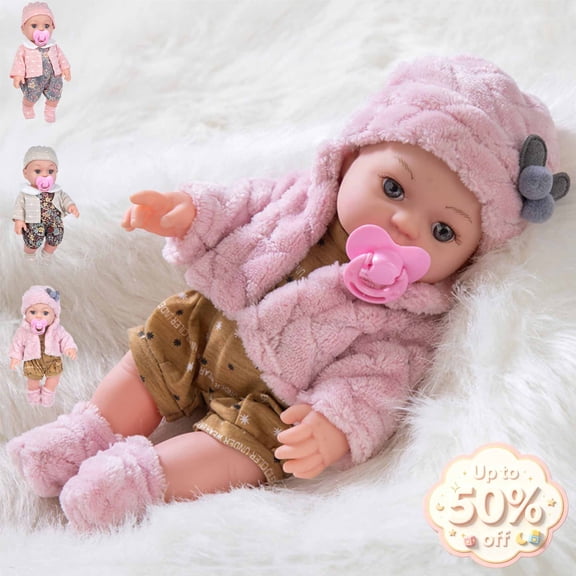 Lifelike Reborn Baby Dolls, 12-inch Realistic Sleeping Doll with Outfit, Soft Full Body Silicone Mini Baby Toys Dolls for 1 + Year Old, Ideal Gift for Kids Ages 1-3 3-6 Girls Boys