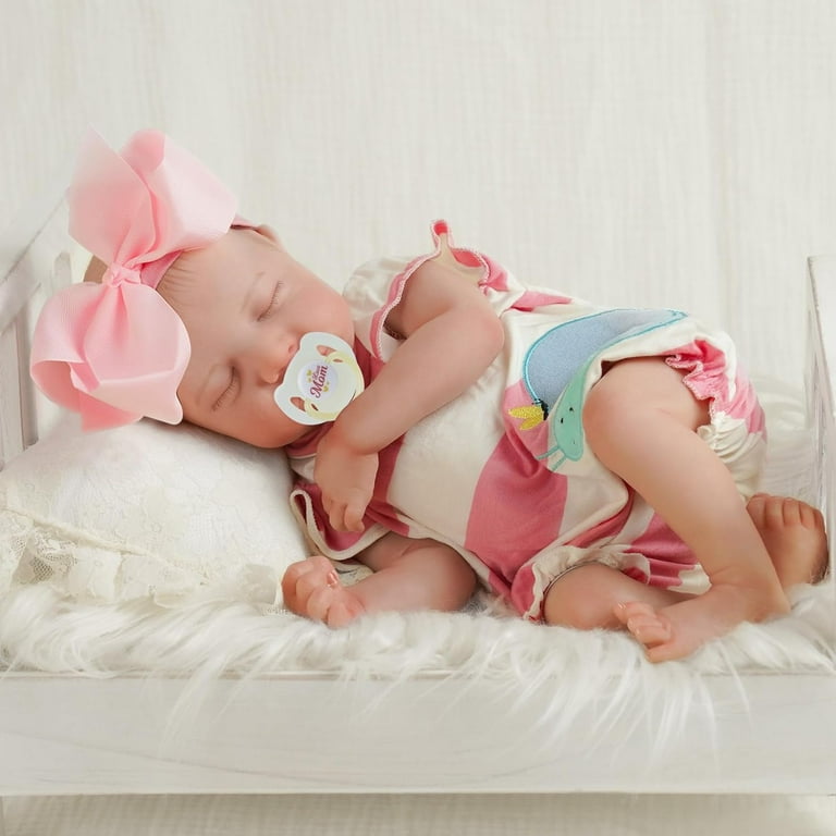 BABESIDE Lifelike Reborn Baby Dolls - 17-Inch Real Baby Feeling  Realistic-Newborn Sweet Smile Sleeping Dolls Girl Handmade Life Baby Dolls  with