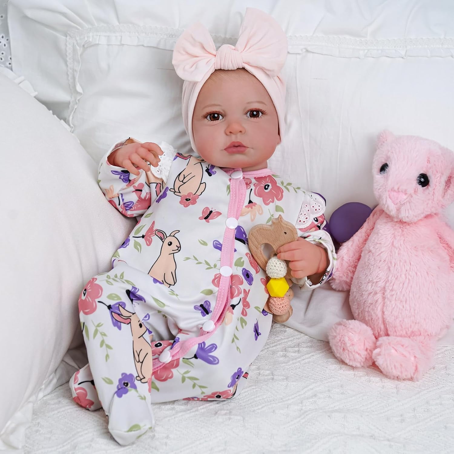 RSG 20 Inch Reborn Baby Doll Toy, Lifelike Soft Cloth Body Doll for Pretend Play, Cute dolls for Girls, Kids Ages 3+