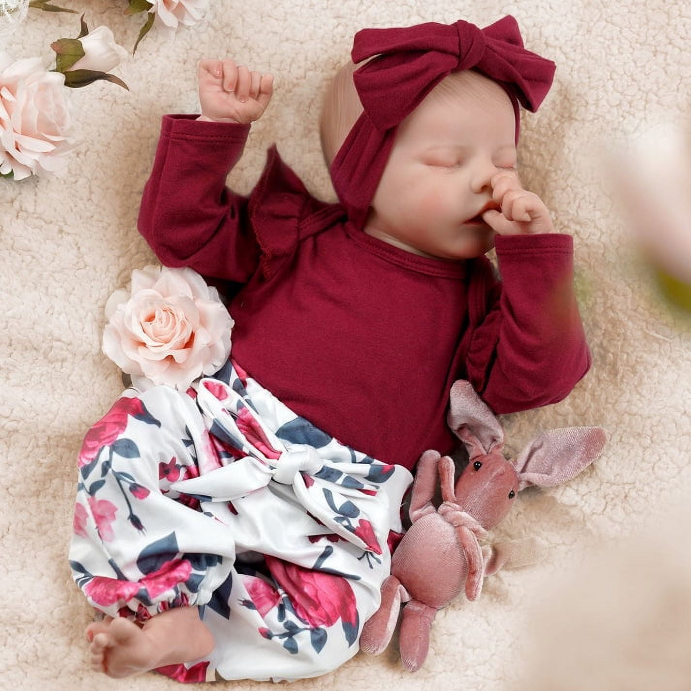 BABESIDE Lifelike Reborn Baby Dolls - 17-Inch Real Baby Feeling  Realistic-Newborn Sweet Smile Sleeping Dolls Girl Handmade Life Baby Dolls  with