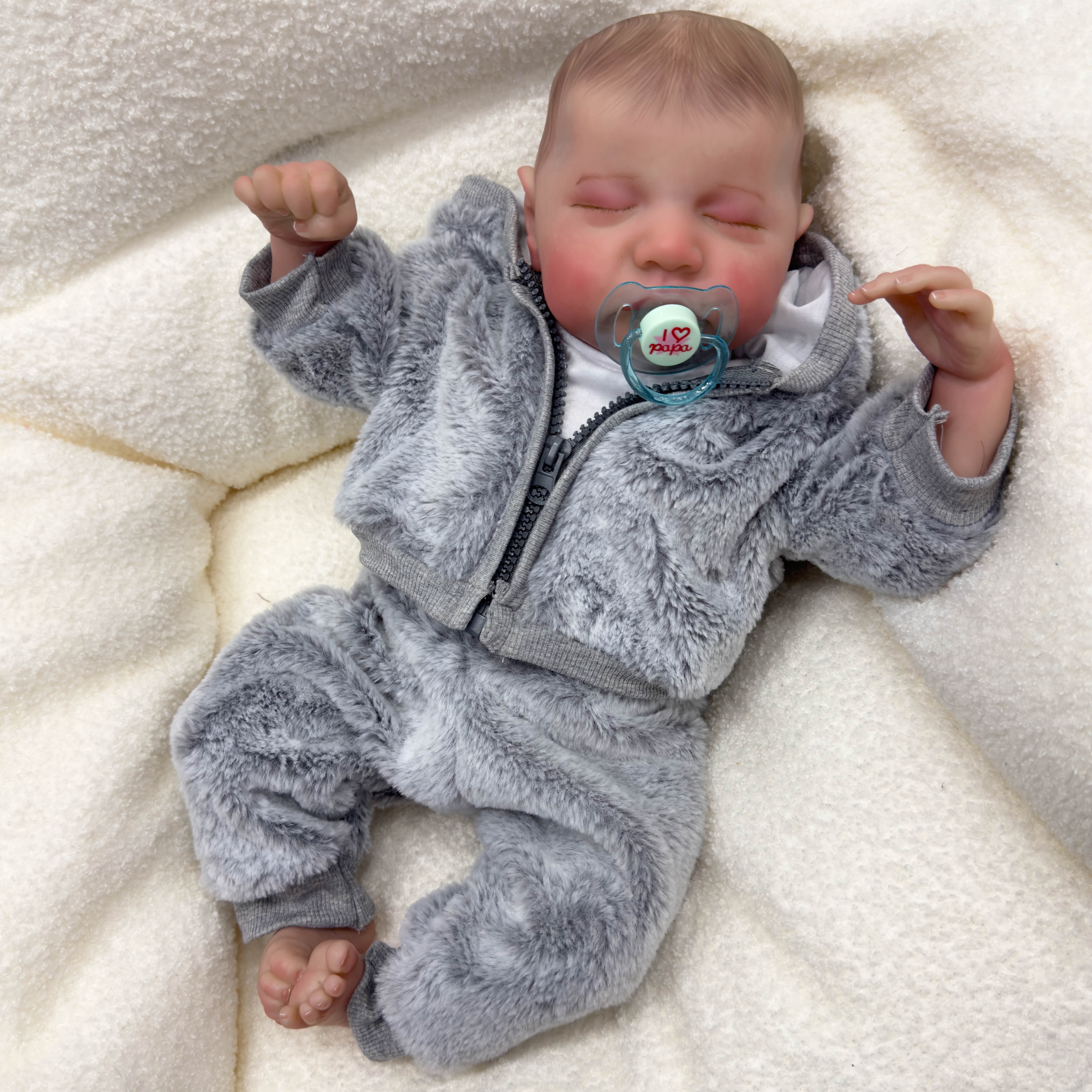 Lifelike Reborn Baby Dolls 19 inch Realistic Baby Real Newborn Dolls Soft Cloth Body Handmade Real Life Baby with Dolls & Accessories for Age 3 and Up