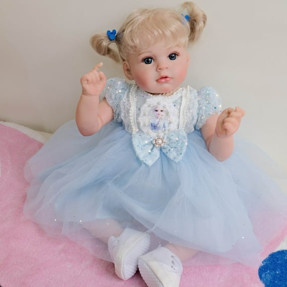 Lifelike Reborn Baby Dolls - 20 Inch Realistic-Newborn Baby Dolls Blond Girl Cloth Body Handmade Real Life Toddler Dolls with Clothes for Kids Age 3+