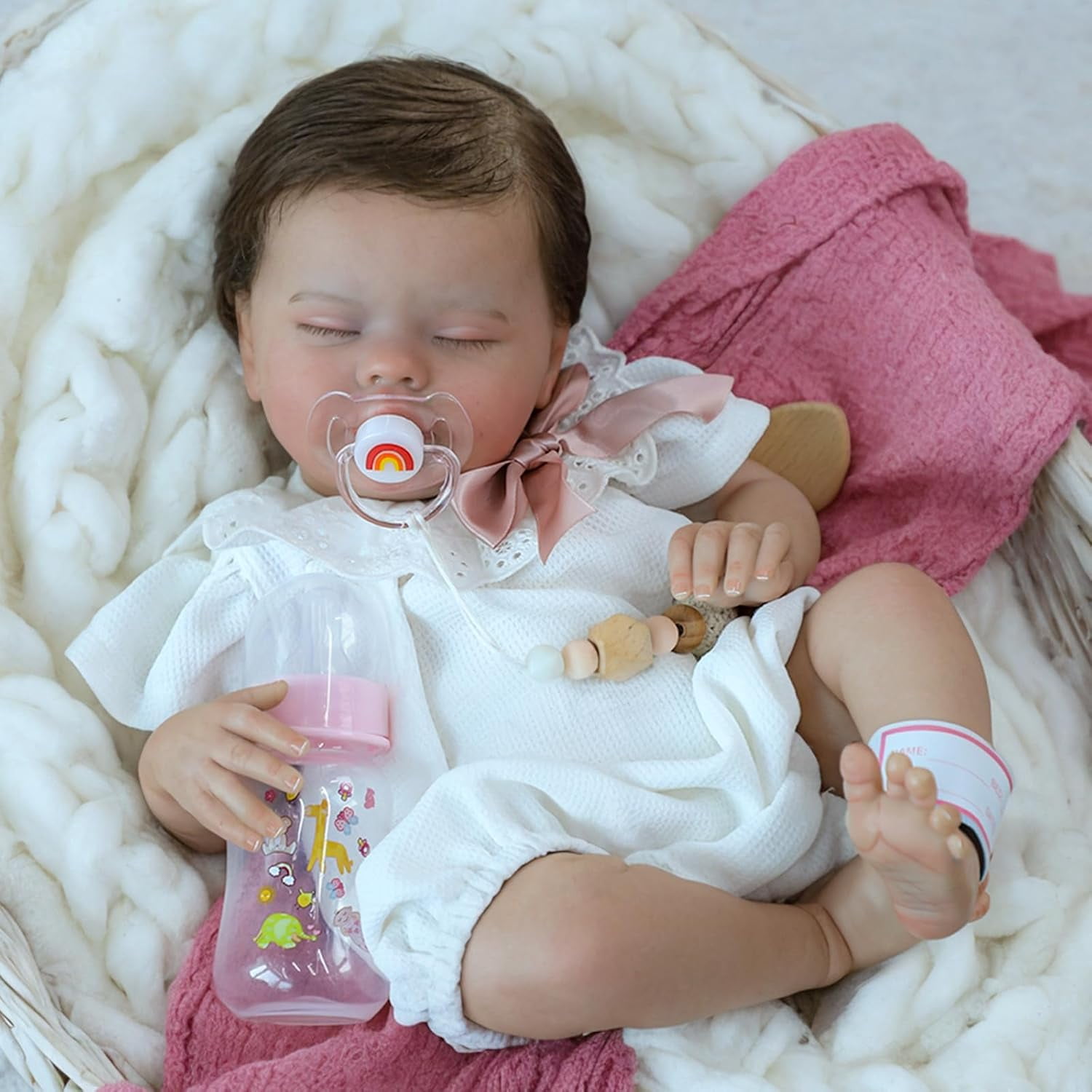 Lifelike Reborn Baby Dolls - 20-Inch Realistic Reborn Doll Soft Body Eyes Closed Newborn Real Life Baby Doll That Look Real for gift、