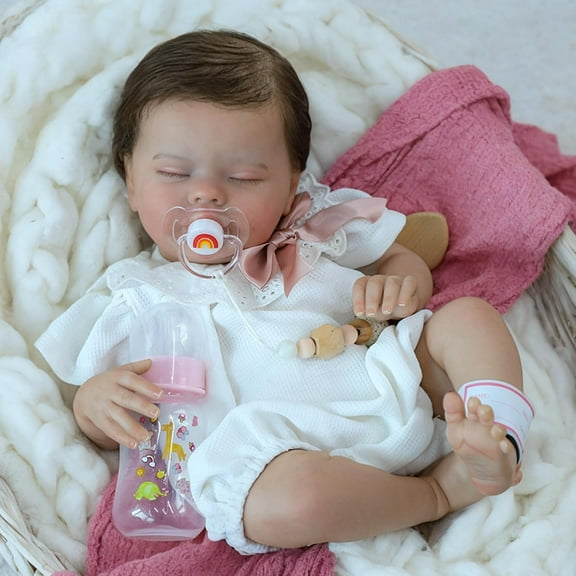 Lifelike Reborn Baby Dolls - 20-Inch Realistic Reborn Doll Soft Body Eyes Closed Newborn Real Life Baby Doll That Look Real for gift