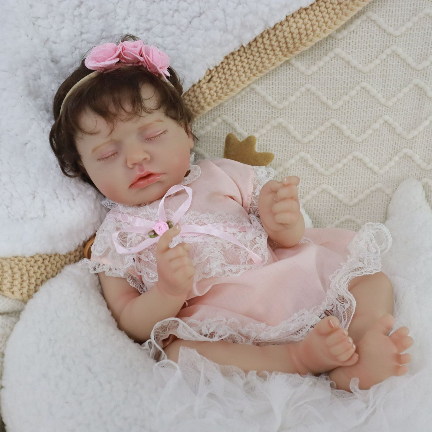 Lifelike Reborn Baby Dolls - 20" Sleeping Newborn Baby Dolls Full Body, Soft Cloth Body Real Life Baby Dolls Birthday Gift Toy for Age 3+