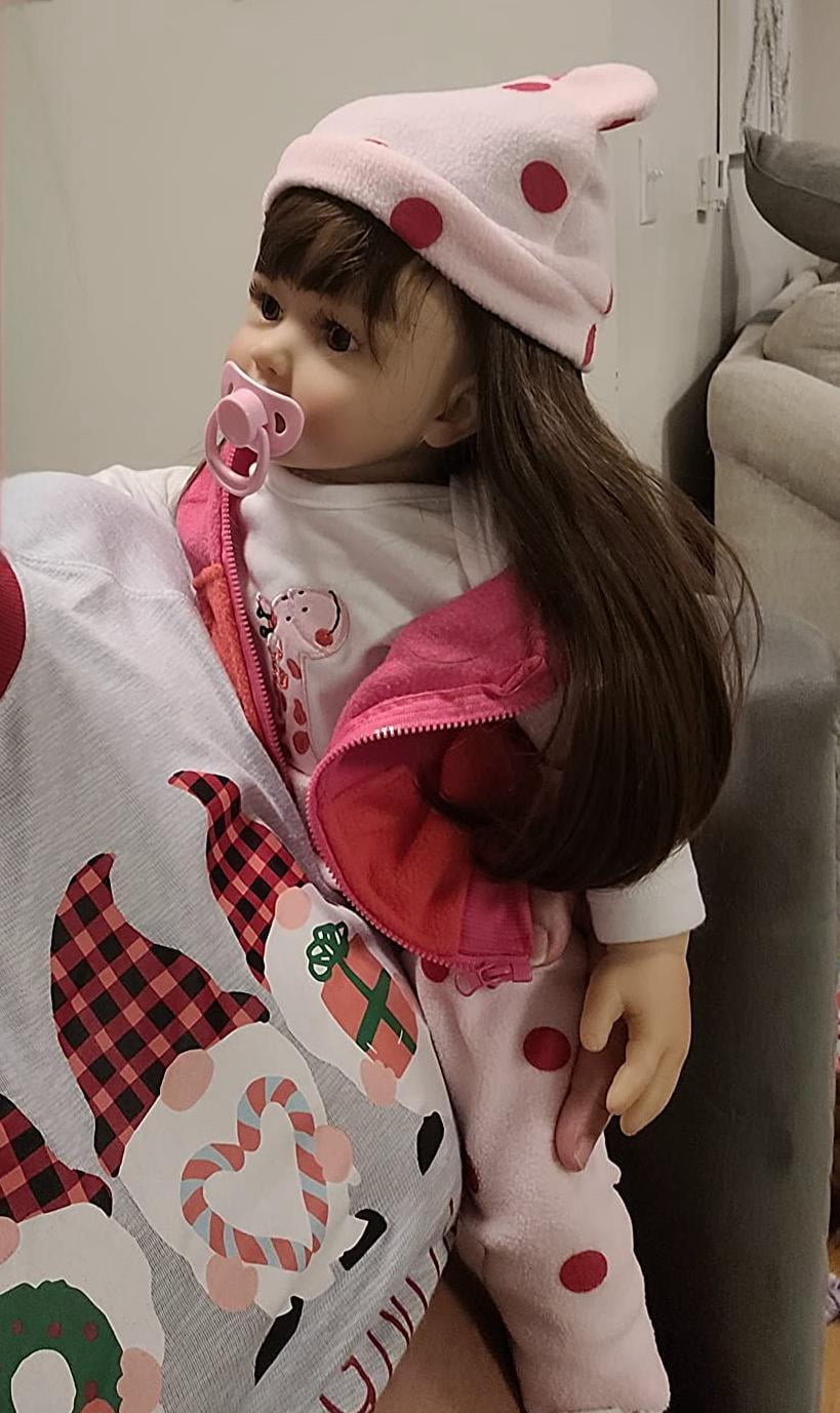 Lifelike Reborn Baby Dolls - 24" Real Baby Girl Feeling Realistic-Newborn Baby Doll Adorable Real Life Baby Dolls with Gift Box for Kids Age 3+