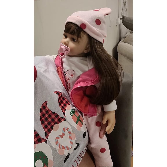 Lifelike Reborn Baby Dolls - 24" Real Baby Girl Feeling Realistic-Newborn Baby Doll Adorable Real Life Baby Dolls with Gift Box for Kids Age 3+