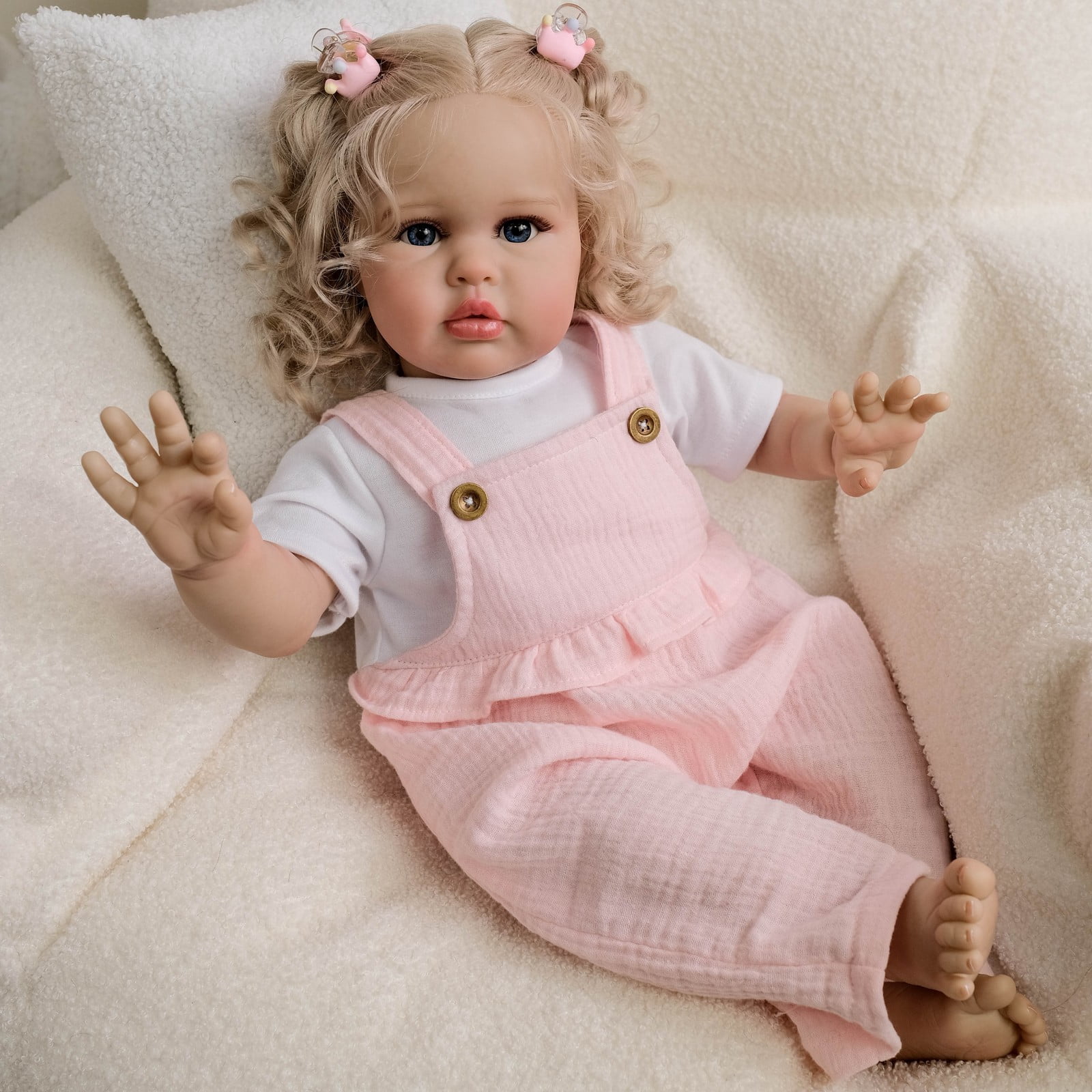 Lifelike Reborn Baby Dolls - 24 inch Handmade Realistic Baby Doll Chubby Cloth Body Realistic-Newborn Baby Doll with Toy & Gift Box for Kids 3+