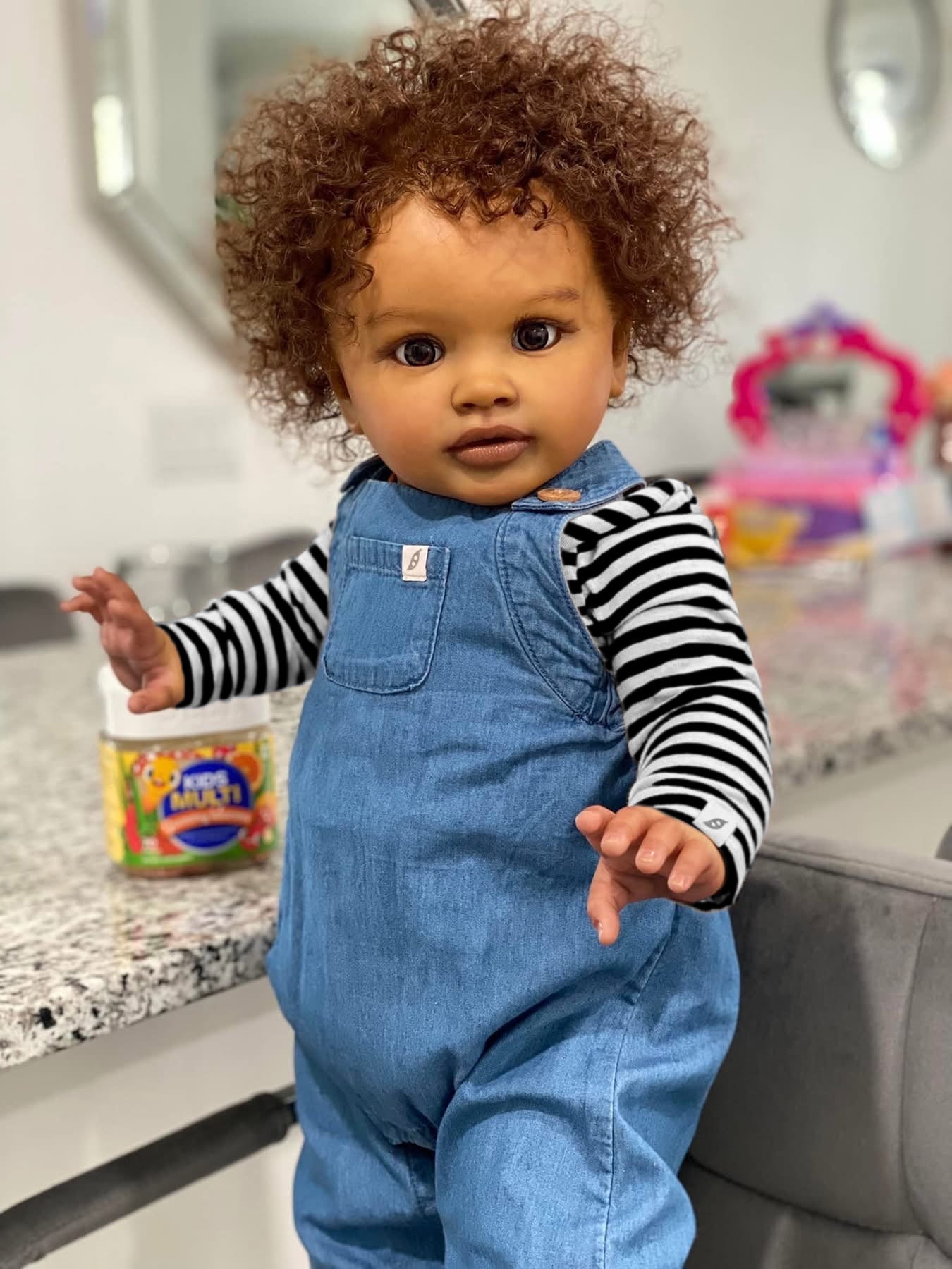 Lifelike Reborn Baby Dolls 26 inch Feeling Newborn Dolls Cloth Body African American Real Life Baby with Complete Accessories for Age 3 and Up