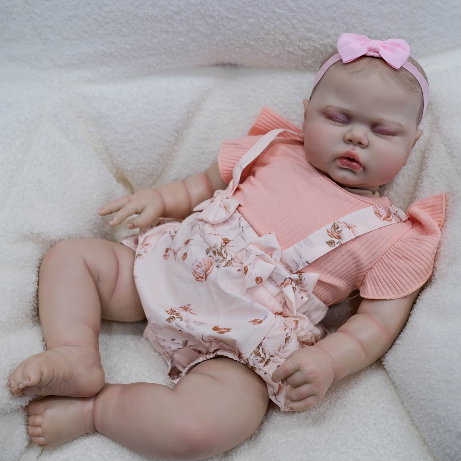 Lifelike Reborn Baby Dolls, Adorable 24 inch Cute Realistic-Newborn Baby Doll Poseable Real Life Cloth Body Baby Dolls with Gift Box for 3+ Year Old