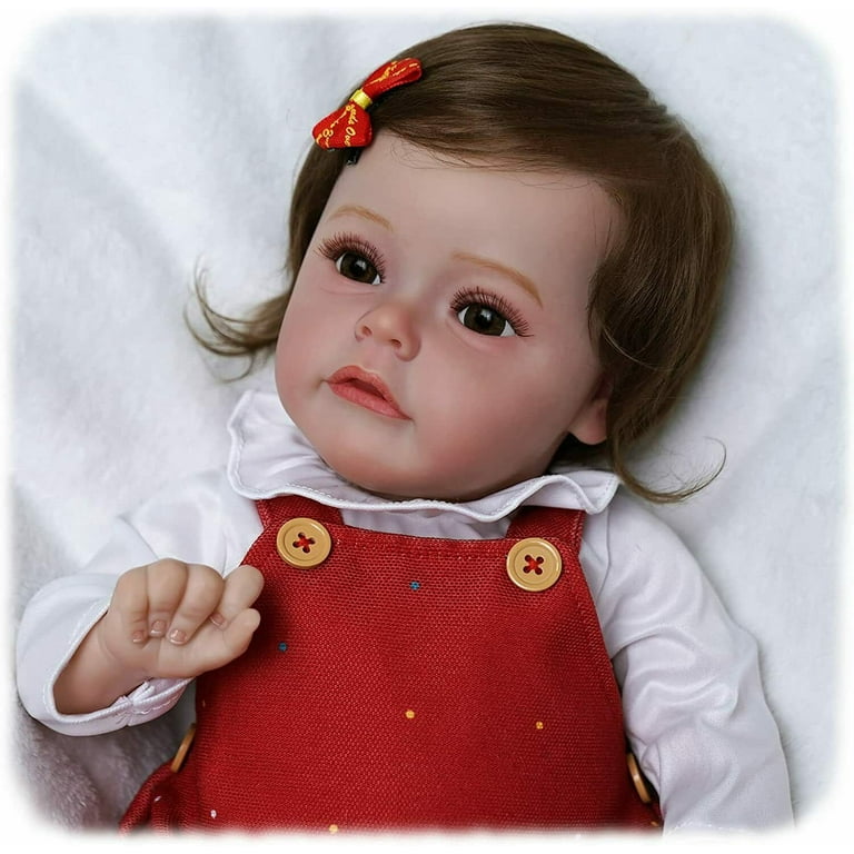 Lifelike Reborn Baby Dolls - 17-Inch Soft Body Realistic-Newborn Baby Dolls  Full Vinyl Body Poseable Baby Girl with Feeding Kit Gift Box for Kids Age  3+ 