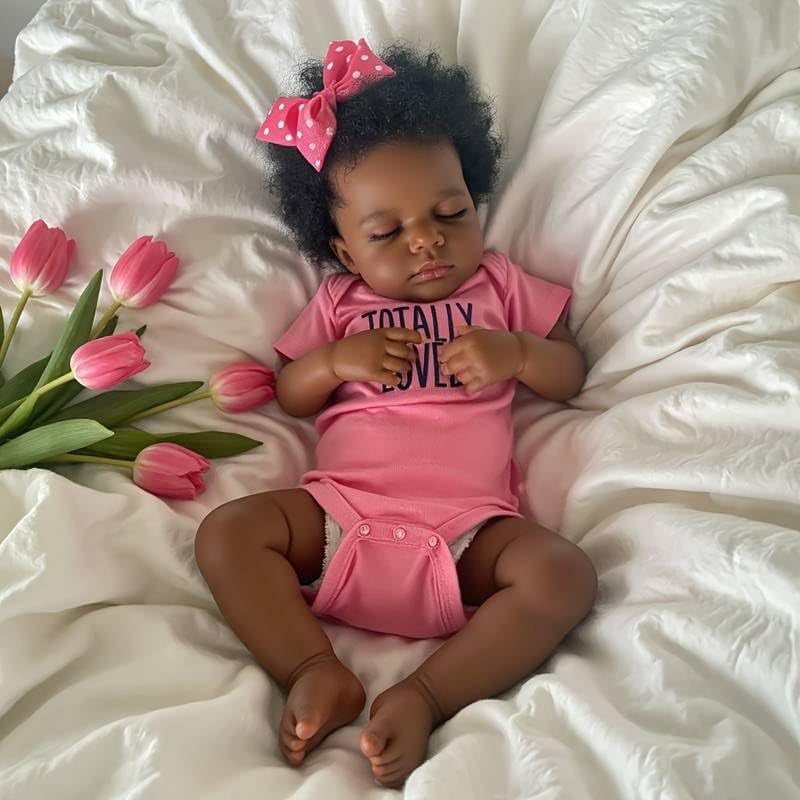 Lifelike Reborn Baby Dolls Black Girl 20 Inch Realistic Newborn Baby Dolls Realistic African American Reborn Doll Toy with Clothes