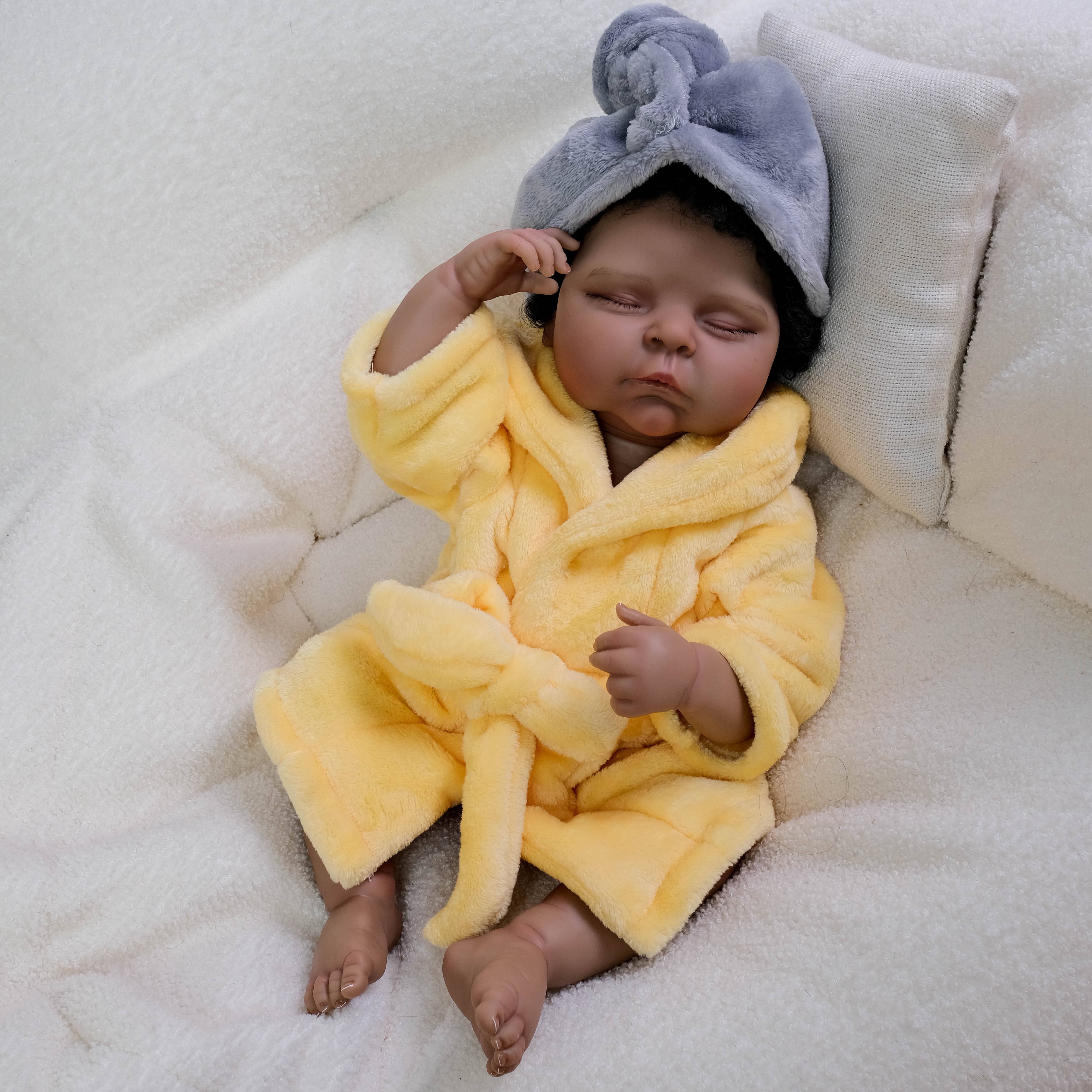 Reborn Baby Doll Black Girl - 20 Inch Realistic Soft Vinyl Poseable Doll With Outfit & Accessories, Gift For Girls 3+