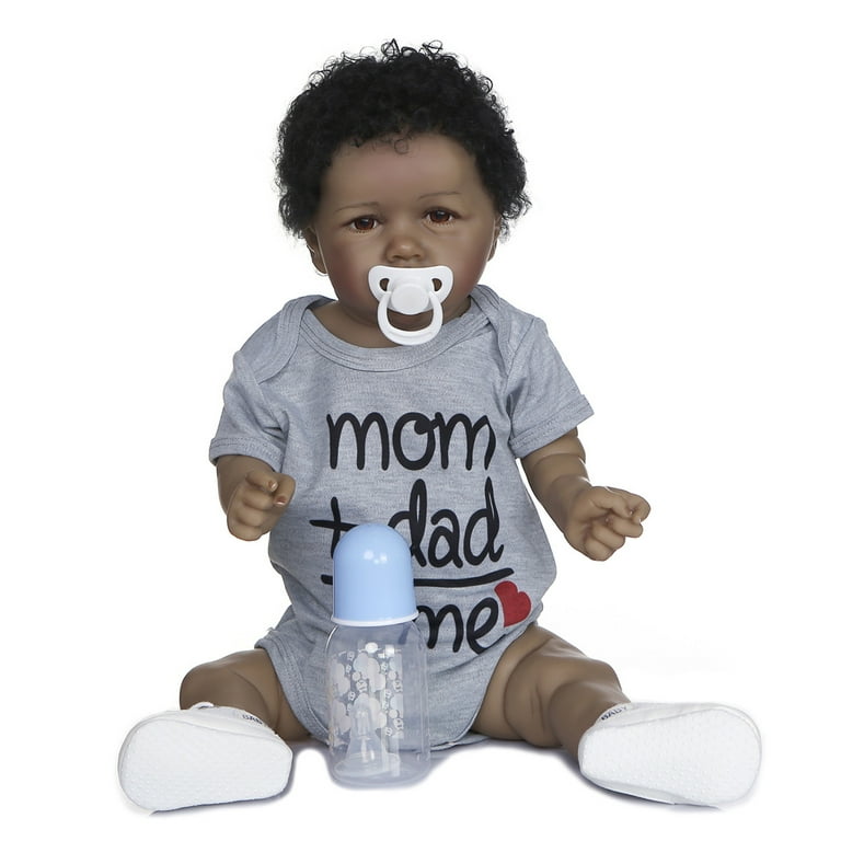 Lifelike Reborn Baby Dolls Black Girl Boy 22 Inch Realistic Reborn Doll Newborn Silicone Baby Dolls with Clothes Christmas Gift Set for Kids Walmart