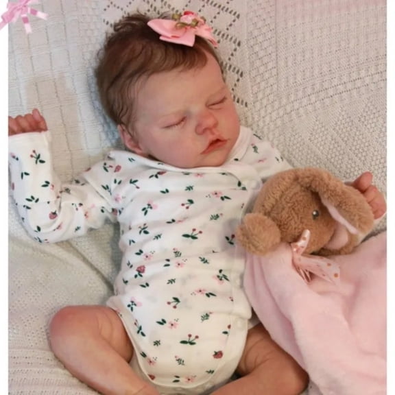 Lifelike Reborn Baby Dolls Full Body Girl,18 inch Realistic Baby Doll, Sleeping Vinyl Babys Dolls Rooted Hair,Real Life Babys, Newborn Babies Doll That Look Real with Accessories