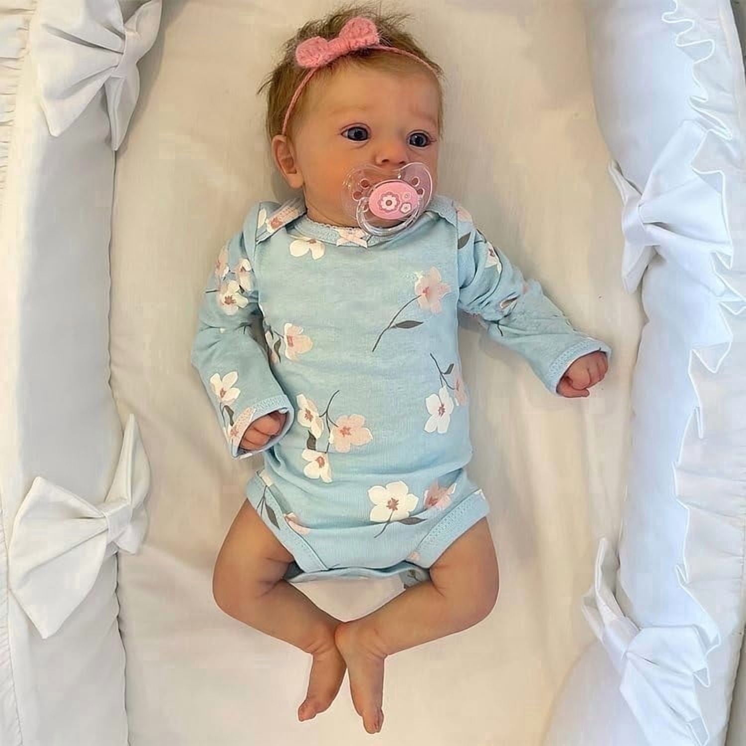 Lifelike Reborn Baby Dolls Girl - Felicia, 17-inch Realistic-Newborn Baby Dolls with Weighted Soft Cloth Body, Real Life Cute Reborn Dolls with Gift Box for Kids Age 3+