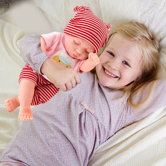 Lifelike Reborn Vinyl Soothing Doll Toy,Soft Elastic Skin Friendly Play Toy,Realistic Body Structure Companion Toy,Relaxation Pressure Relief Comfort Toy,Daily Accompany Lovely Gift Toy