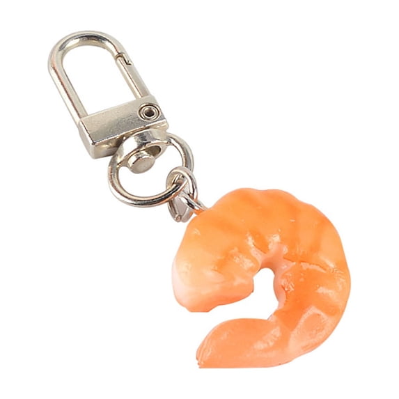 Lifelike Shrimp Keychain, Realistic Artificial Crustacean Pendant, Novelty Bag Charm Accessory for Car Keyring Backpack Decoration Gift