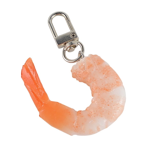 Lifelike Shrimp Keychain, Realistic Artificial Crustacean Pendant, Novelty Bag Charm Accessory for Car Keyring Backpack Decoration Gift