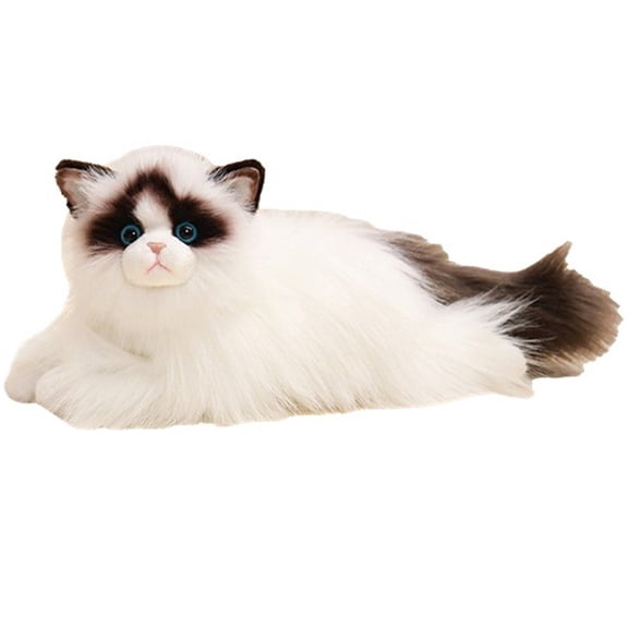 Lifelike Siamese Cat Stuffed Animal Simulation Cat Plush Toy Cat Stuffed Animals Toy for Home Decor