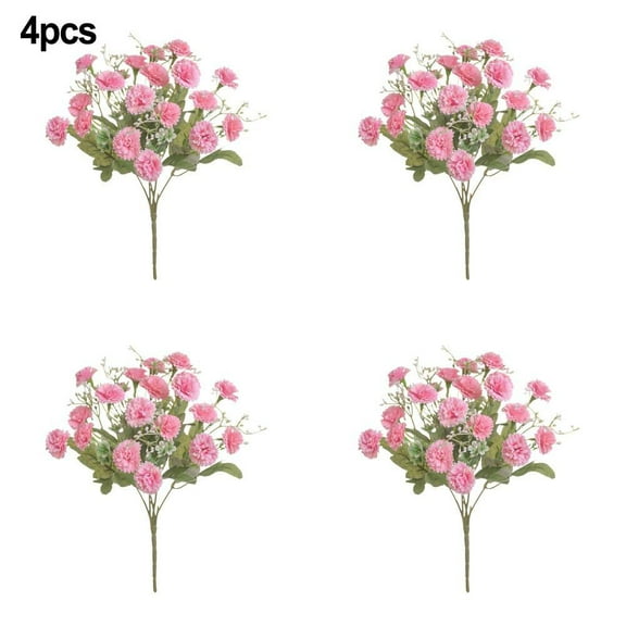 Lifelike Silk Carnation Flowers - 4 Pack for Home, Wedding & Party Decor