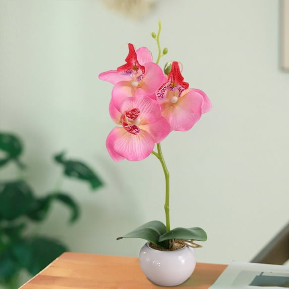 Lifelike Silk Phalaenopsis Artificial Potted Flowers, Realistic Bonsai Simulation, Home Decor, Wedding Centerpiece, Office Tabletop Decoration, Indoor Outdoor Plant