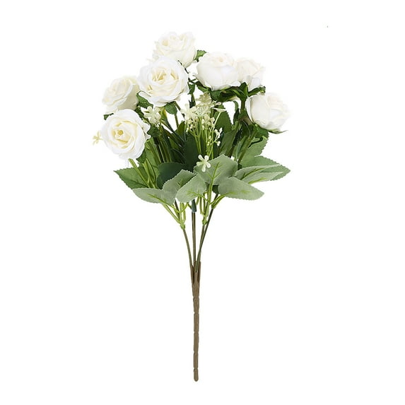 Lifelike Silk Rose Bouquet | Artificial Flowers for Home Decor & Weddings | Adjustable 28-32cm Stems | Realistic Fake Roses Centerpiece | No Maintenance Floral Arrangement