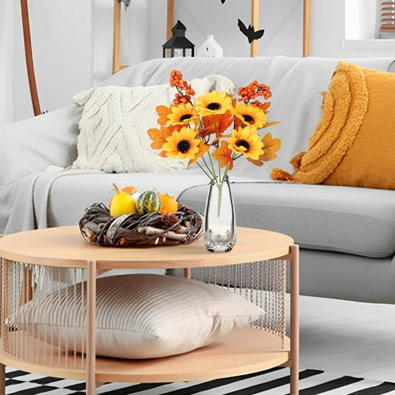 Lifelike Silk Sunflower Bouquet - Realistic Artificial Flowers for Home Decor, Versatile Styling, Durable Fabric, Perfect Gift for Birthdays Anniversaries Housewarming