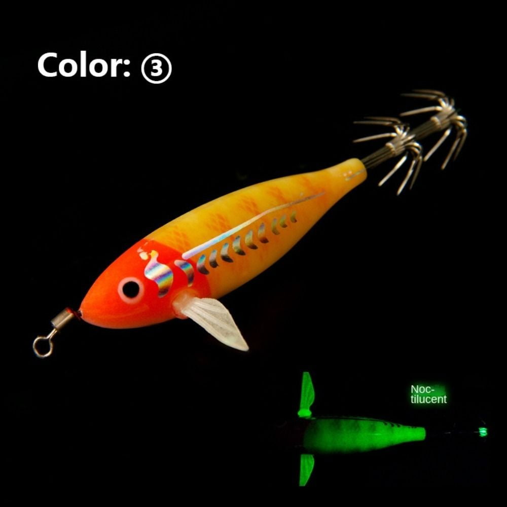 5 Leurres Bois Crevettes 9.5g Pour Pêche En Mer – Jig Seiche Calmar Bar, Hameçon 3/0, HENGJIA