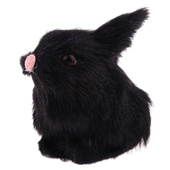 Lifelike Simulation Plush Stuffed Rabbit Hare Bunny Animals Model Figure Plush Figures Soft Decoration Black